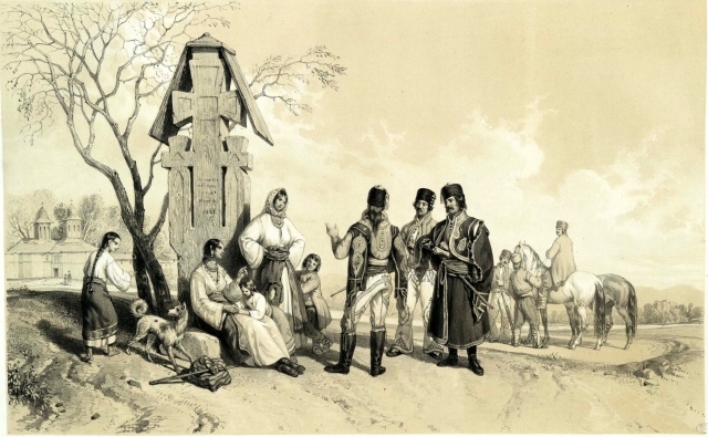 Costumul Țării Românești Album Valaque de Michel Bouquet 1843