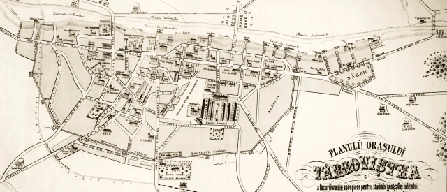 Planul orasului Targoviste 1886 - prima hartă a orașului întocmită de D.P. Condurățeanu la 1886